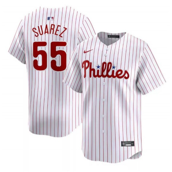 Philadelphia Phillies #55 Ranger Suárez White Home Limited Stitched Jersey