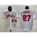 Los Angeles Angels #27 Mike Trout White Stitched Jersey