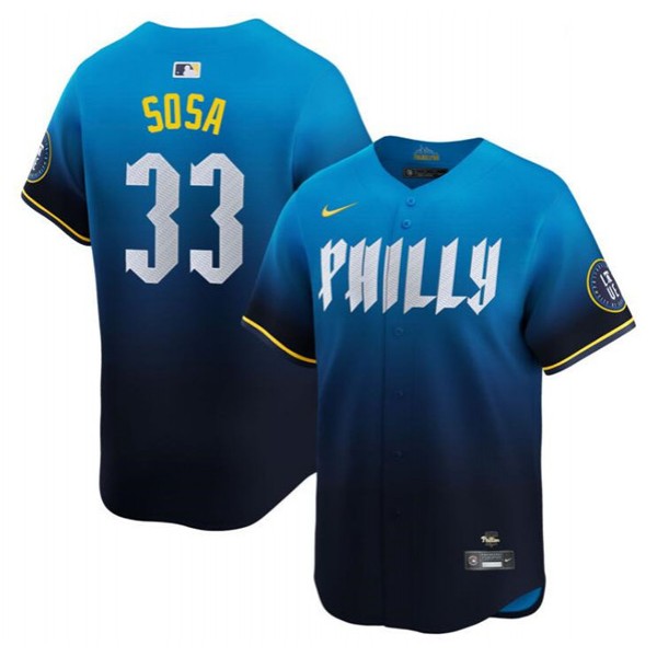 Philadelphia Phillies #33 Edmundo Sosa Blue 2024 City Connect Limited Stitched Jersey