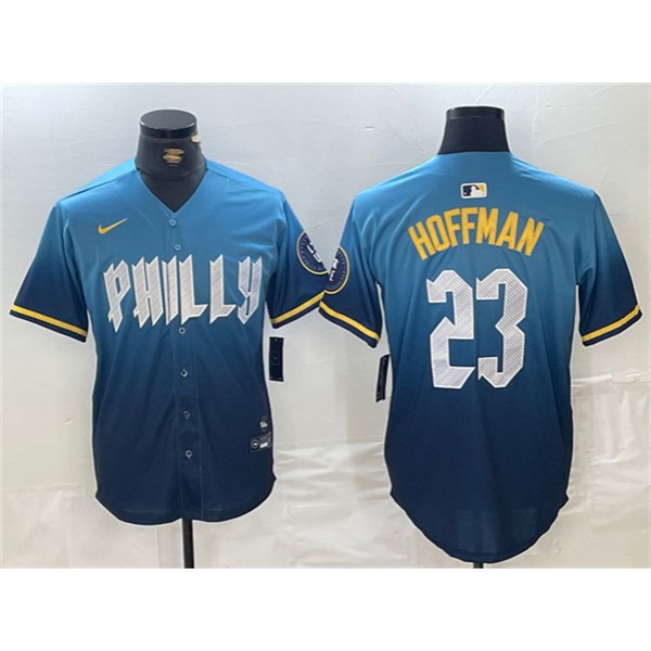 Philadelphia Phillies #23 Jeff Hoffman Blue 2024 City Connect Limited Stitched Jersey
