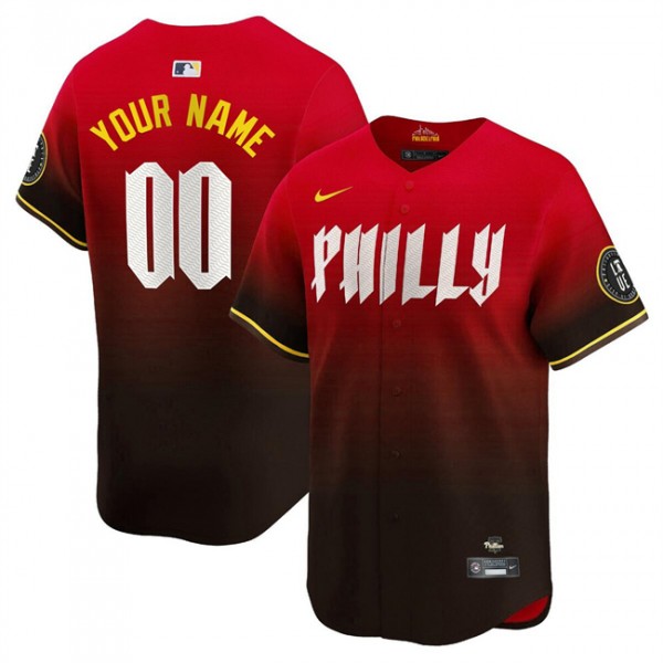 Philadelphia Phillies Custom Red 2024 City Connect Limited Stitched Jersey