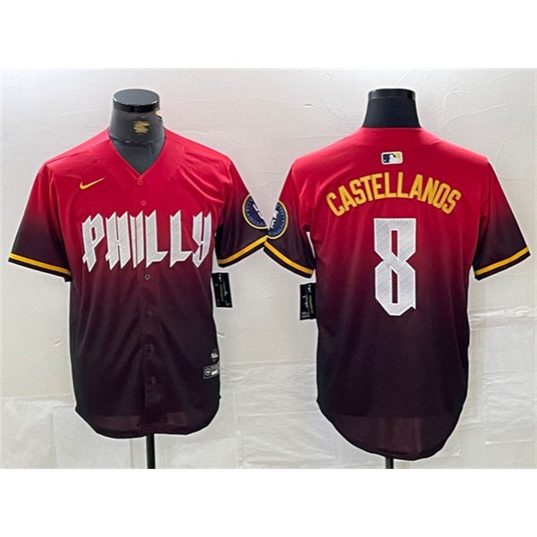 Philadelphia Phillies #8 Nick Castellanos Red 2024 City Connect Limited Stitched Jersey