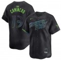 Tampa Bay Rays #13 Junior Caminero Charcoal 2024 City Connect Limited Stitched Jersey