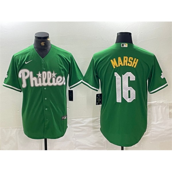 Philadelphia Phillies #16 Brandon Marsh Green 2024 City Connect Stitched Jersey