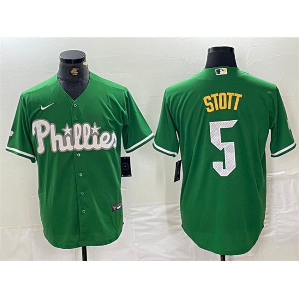 Philadelphia Phillies #5 Bryson Stott Green 2024 City Connect Stitched Jersey