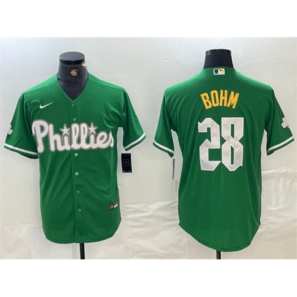 Philadelphia Phillies #28 Alec Bohm Green 2024 City Connect Stitched Jersey