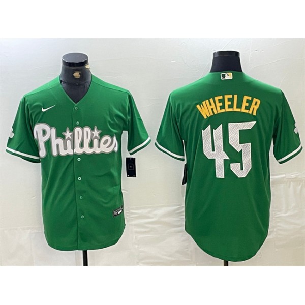 Philadelphia Phillies #45 Zack Wheeler Green 2024 City Connect Stitched Jersey