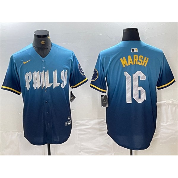 Philadelphia Phillies #16 Brandon Marsh Blue 2024 City Connect Limited Stitched Jersey