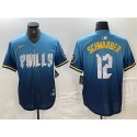 Philadelphia Phillies #12 Kyle Schwarber Blue 2024 City Connect Limited Stitched Jersey