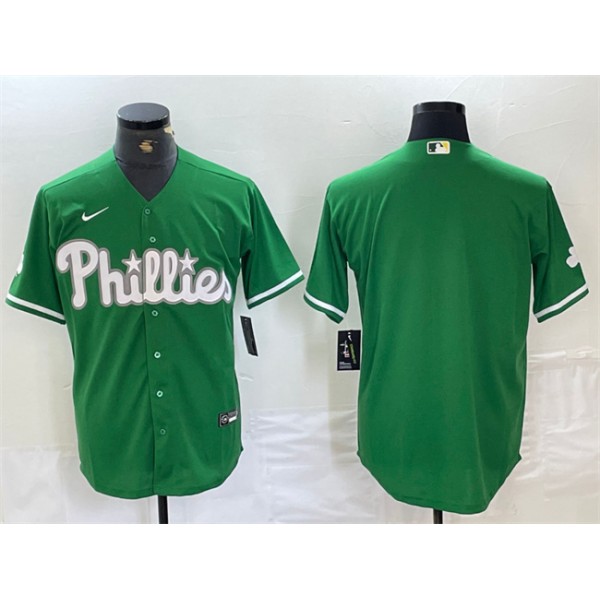 Philadelphia Phillies Blank Green Cool Base Stitched Jersey