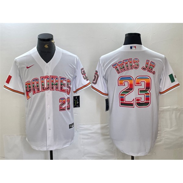 San Diego Padres #23 Fernando Tatis Jr. Mexico White Cool Base Stitched Jersey