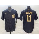 New York Yankees #11 Anthony Volpe Black Cool Base Stitched Jersey