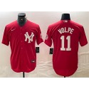 New York Yankees #11 Anthony Volpe Red Cool Base Stitched Jersey