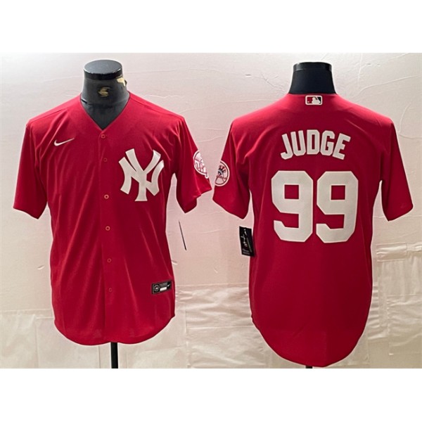 New York Yankees #99 Aaron Judge Red Cool Base Stitched Jersey
