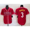 Philadelphia Phillies #3 Bryce Harper Red 2024 City Connect Stitched Jersey