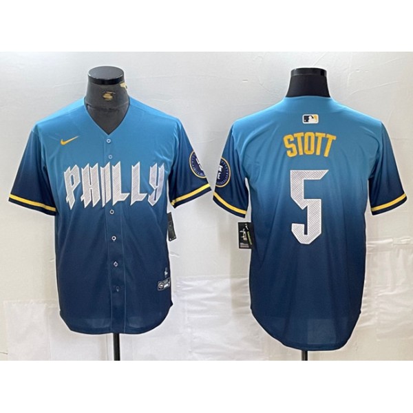 Philadelphia Phillies #5 Bryson Stott Blue 2024 City Connect Limited Stitched Jersey