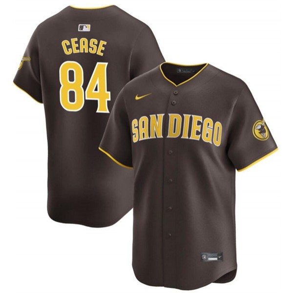 San Diego Padres #84 Dylan Cease Brown 2024 Away Limited Stitched Jersey