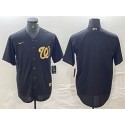 Washington Nationals Blank Black Logo Cool Base Stitched Jersey