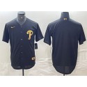 Philadelphia Phillies Blank Black Cool Base Stitched Jersey