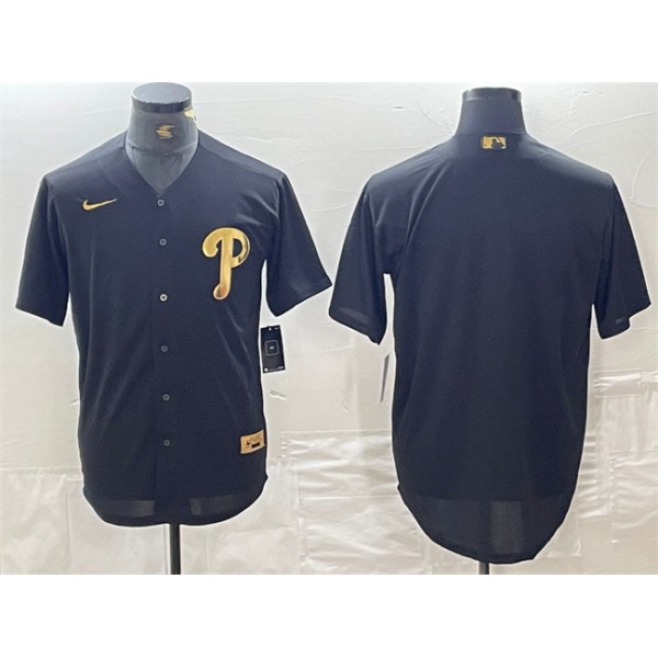 Philadelphia Phillies Blank Black Cool Base Stitched Jersey