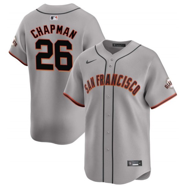 San Francisco Giants #26 Matt Chapman Gray 2024 Away Limited Stitched Jersey
