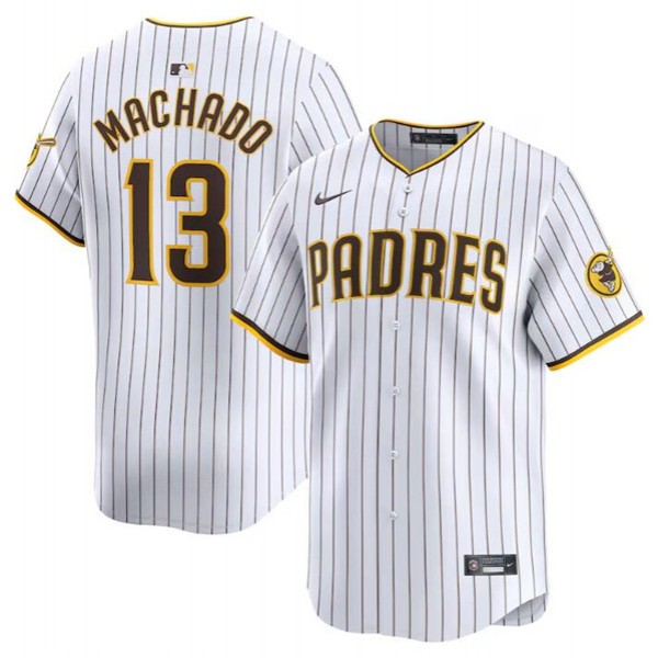 San Diego Padres #13 Manny Machado White 2024 Home Limited Stitched Jersey