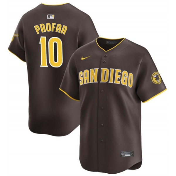 San Diego Padres #10 Jurickson Profar Brown 2024 Away Limited Stitched Jersey