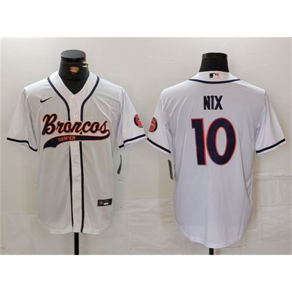 Denver Broncos #10 Bo Nix White Cool Base Stitched Jersey