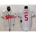San Francisco 49ers #5 Trey Lance White With Patch Cool Base Stitched Jersey