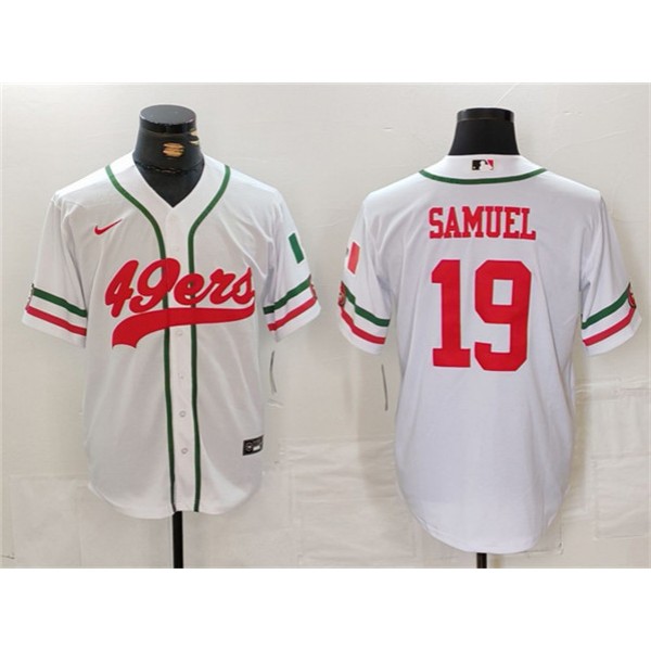 San Francisco 49ers #19 Deebo Samuel White With Patch Cool Base Stitched Jersey