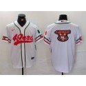 San Francisco 49ers Team Big Logo White With Patch Cool Base Stitched Jersey