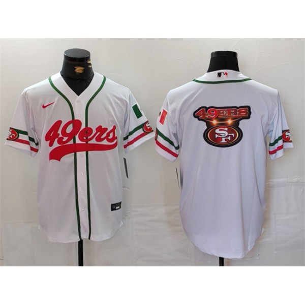 San Francisco 49ers Team Big Logo White With Patch Cool Base Stitched Jersey