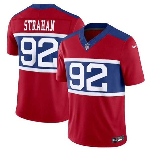 New York Giants #92 Michael Strahan Century Red Alternate Vapor F.U.S.E. Limited Stitched Jersey