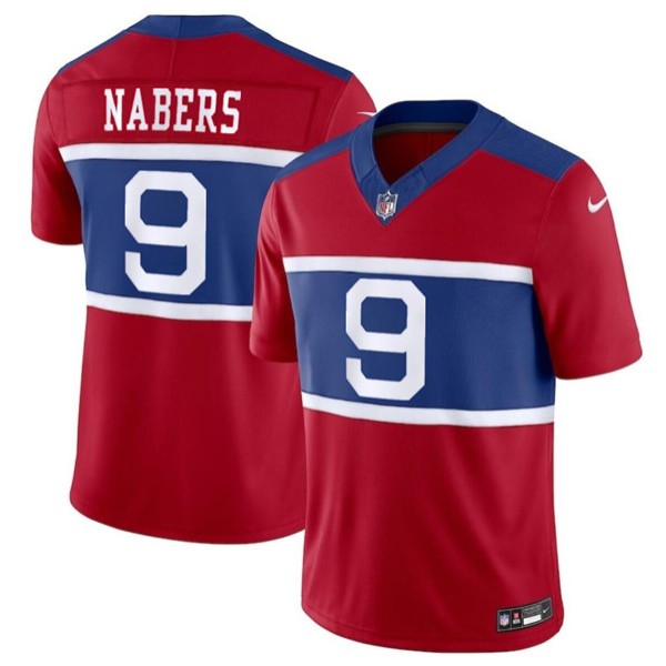New York Giants #9 Malik Nabers Century Red Alternate Vapor F.U.S.E. Limited Stitched Jersey