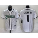 Jacksonville Jaguars #1 Travis Etienne Jr. White With Patch Cool Base Stitched Jersey