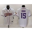 Minnesota Vikings #15 Joshua Dobbs White Cool Base Stitched Jersey