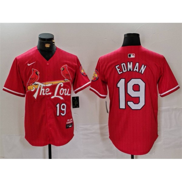 St. Louis Cardinals #19 Tommy Edman Red 2024 City Connect Stitched Jersey