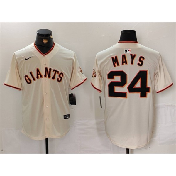 San Francisco Giants #24 Willie Mays Cream 2024 Home Limited Stitched Jersey