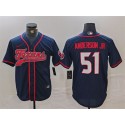 Houston Texans #51 Will Anderson Jr. Navy With Patch Cool Base Stitched Jersey