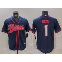 Houston Texans #1 Stefon Diggs Navy With Patch Cool Base Stitched Jersey