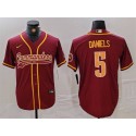 Washington Commanders #5 Jayden Daniels Burgundy With Patch Cool Base Stitched Jersey