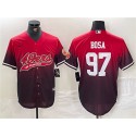 San Francisco 49ers #97 Nick Bosa Red Black With Patch Cool Base Stitched Jersey
