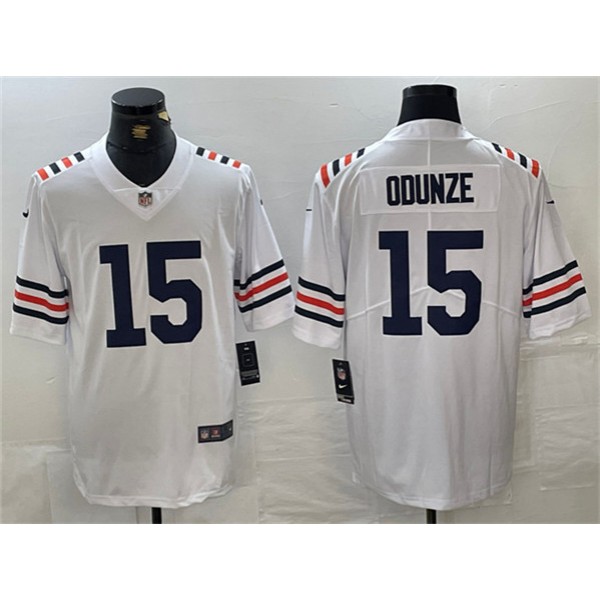 Chicago Bears #15 Rome Odunze White 2024 Draft Vapor Stitched Jersey
