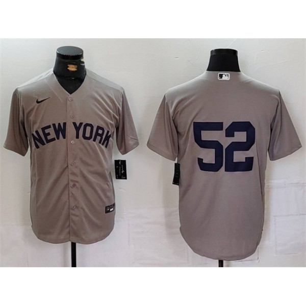 New York Yankees #52 CC Sabathia Gray Cool Base Stitched Jersey