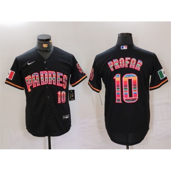 San Diego Padres #10 Jurickson Profar Black Mexico Cool Base Stitched Jersey