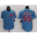 Philadelphia Phillies #55 Ranger Suárez Blue Cool Base Stitched Jersey
