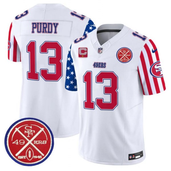 San Francisco 49ers #13 Brock Purdy White 2024 F.U.S.E. American Vapor Limited Stitched Jersey
