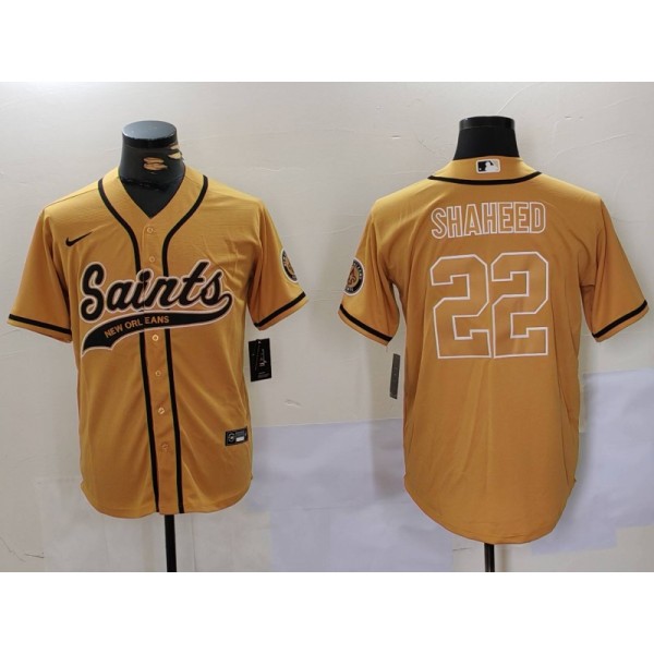 New Orleans Saints #22 Rashid Shaheed Gold Cool Base Stitched Jersey
