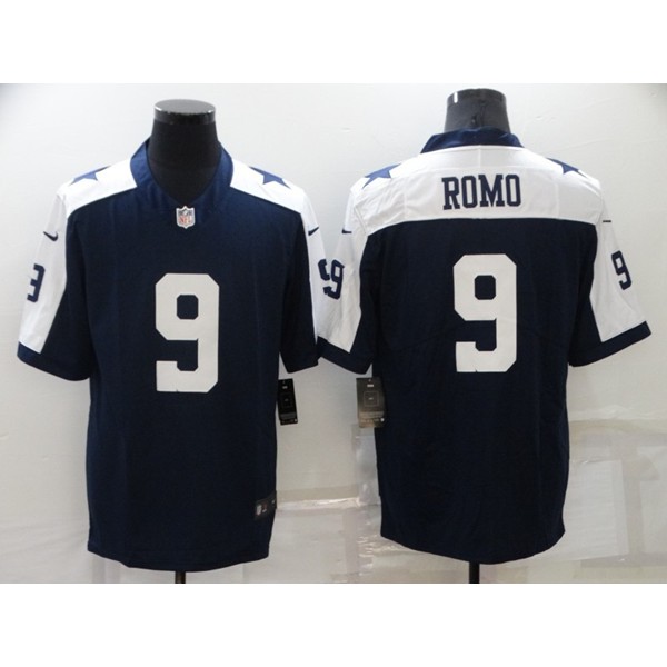 Dallas Cowboys #9 Tony Romo Navy White Stitched Jersey