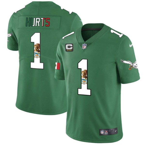 Philadelphia Eagles #1 Jalen Hurts Green Mexico Vapor Untouchable Limited Stitched Jersey